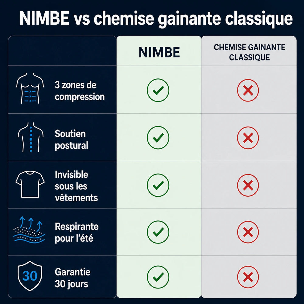 Nimbe™ — Plus besoin de rentrer le ventre. Il reste plat tout seul.